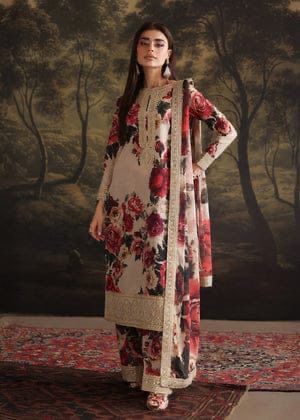 Lawn 26 Embroidered Suit with Digital Printed Trouser